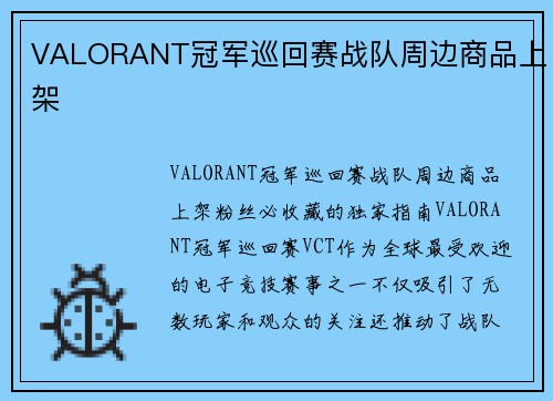 VALORANT冠军巡回赛战队周边商品上架